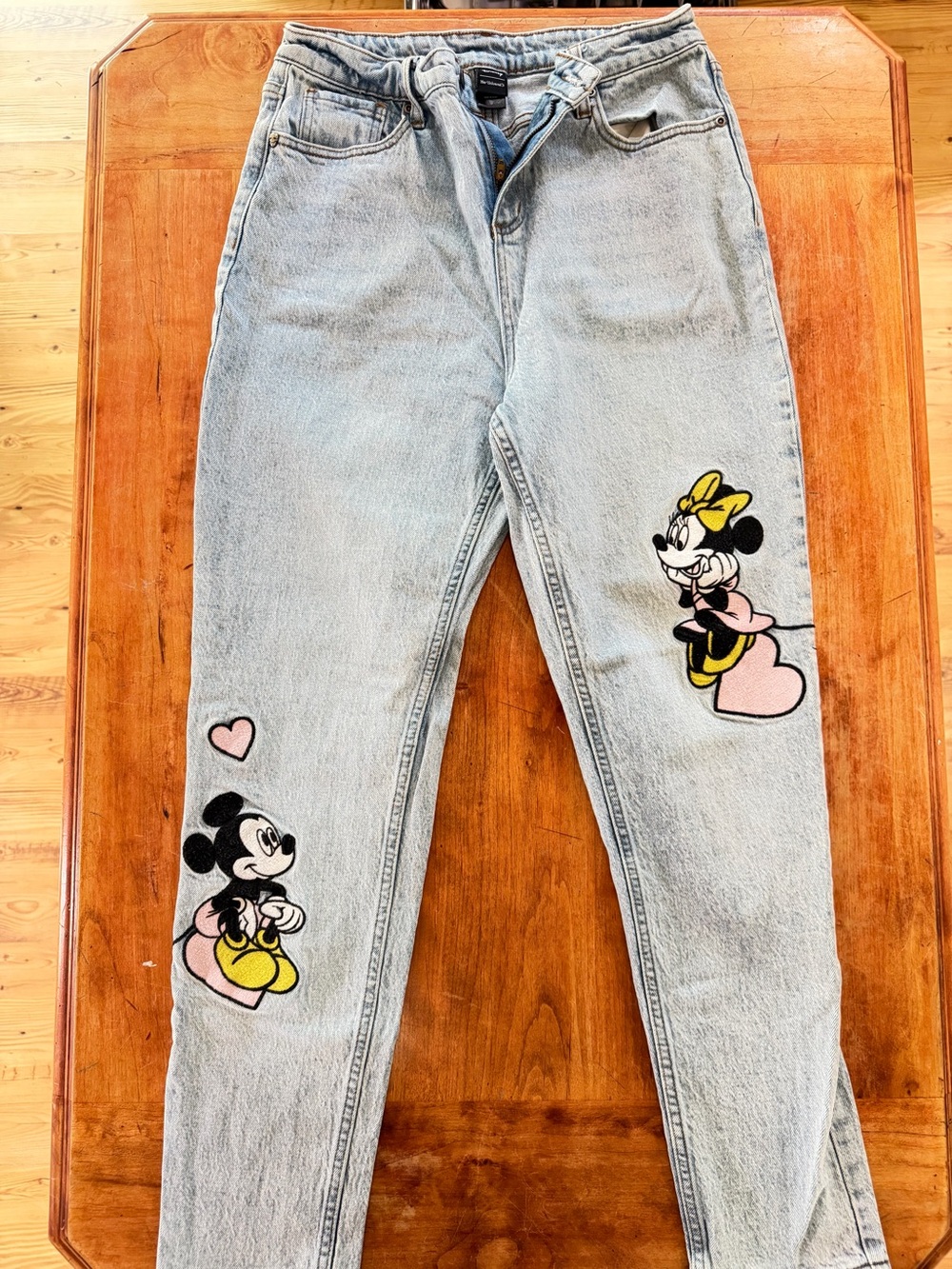 Her Universe Light Wash Skinny Jeans with Minnie & Mickey Patches